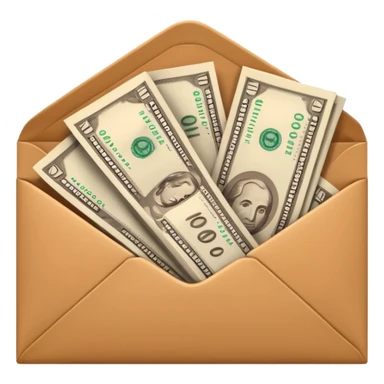 Banknotes in brown envelopes sticker