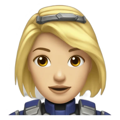 starcraft blonde hair marine sticker