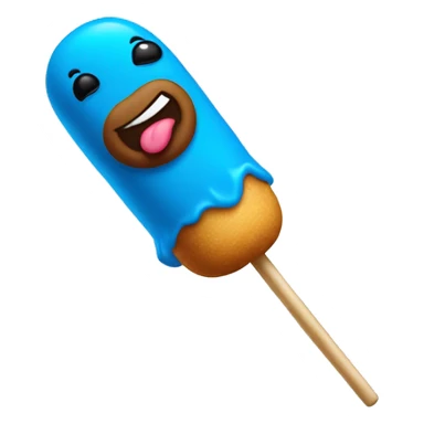 Blue corndog on a stick sticker