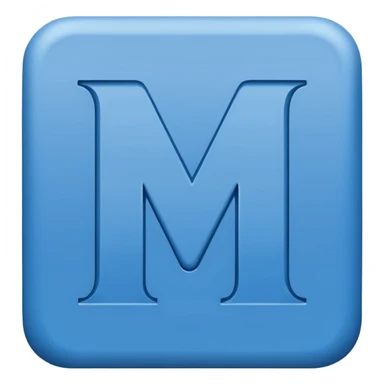 create CAPTIAL LETTER " MA " IN SQUARE SHAPE BLUE BACKGROUND sticker