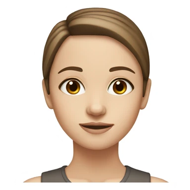 white girl with brown eyes medium length straight brown hair  sticker