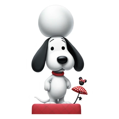 Snoopy standing with Minnie Mouse  sticker