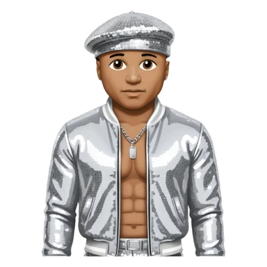 LL Cool J with silver sequin outfit sticker