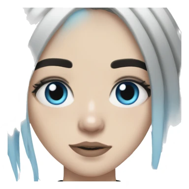 Billie eilish blue eyes black hair sticker