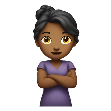 A pouting girl with her arms crossed sticker