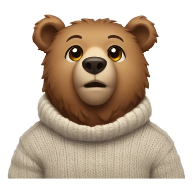 Bear wearing a cozy sweater sticker