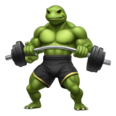 Bodybuilder Turtle pumping Iron sticker