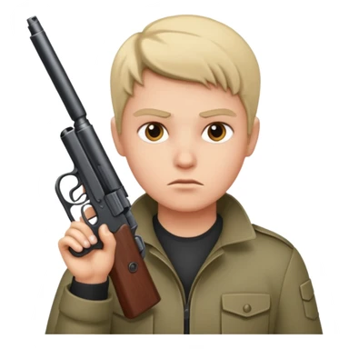 gun pointing next to head sticker