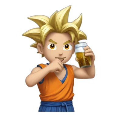 goku drinking argentinian mate sticker