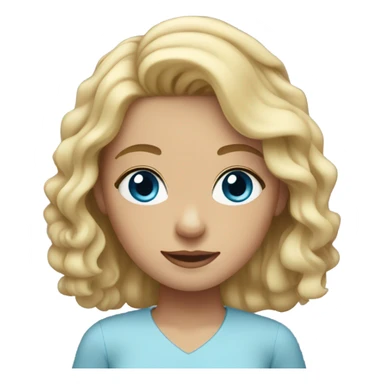 Girl with wavy blonde hair and blue eyes sticker