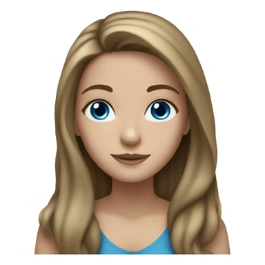 white Girl with a tan and long brown hair and blue eyes sticker