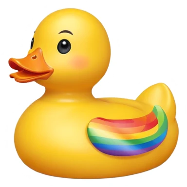 Rainbow rubber duck sticker