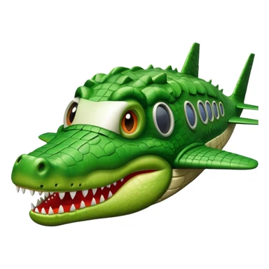 Un avion con cabina de cara de cocodrilo sticker