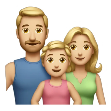 Caucasian-Mom-dad-todler sticker