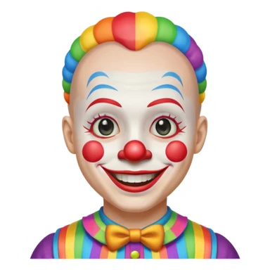 Clown with rainbow buzzcut sticker