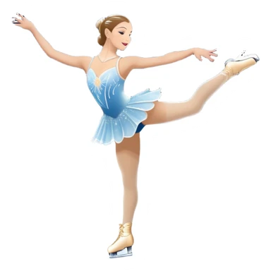 An icon featuring a grand arena Madison Square Garden, filled with spectators with graceful figure skater performing a flawless routine on an ice rink. Snowflakes and spotlights add to the elegance and beauty of the performance. Transparent background. sticker