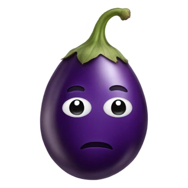 eggplant with a hat sticker
