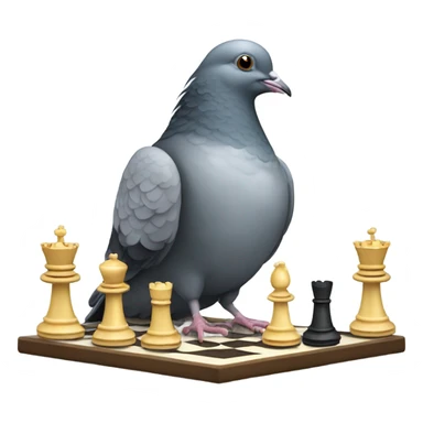Pigeon playing chess sticker