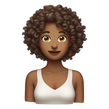 long curly hair cute skincare sticker