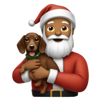 Santa holding a dachshund  sticker