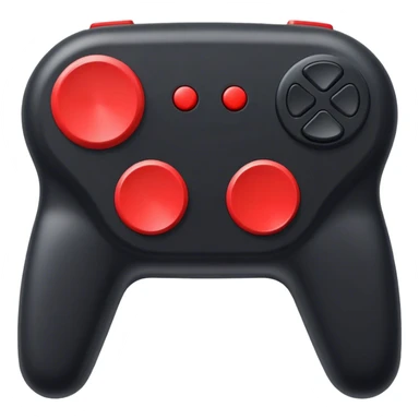 black remote  control with red border,  2Dimensions. Only 5 buttons, 4 in black and one big red button in the center sticker
