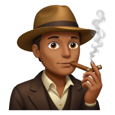 a shadowy face smoking a cigar sticker