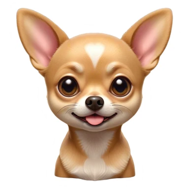 Cinematic Comical Fawn Short Haired Chihuahua Portrait Emoji, Head tilted dramatically with an exaggeratedly shocked or offended expression, short fawn fur with a sleek texture, wide, expressive dark eyes filled with exaggerated disbelief, Simplified yet hilariously expressive features, highly detailed, glowing with a slightly sassy glow, high shine, dramatic yet playful, stylized with an air of attitude, bright and endearing, soft glowing outline, capturing the essence of a sassy and over-the-top pup, so meme-worthy it feels like it could side-eye its way into internet fame instantly! sticker