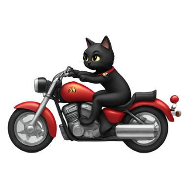 Black cat riding a motorcycle  sticker