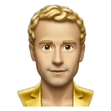 macron swimming in gold sticker