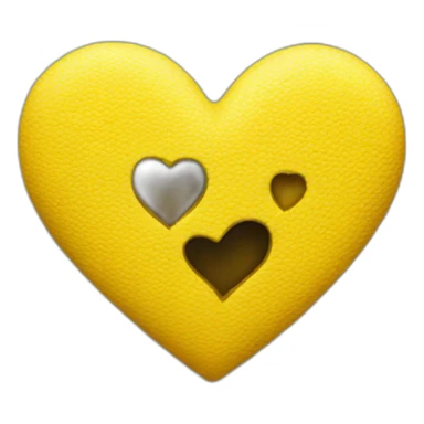A yellow heart that there is "E" letter within sticker