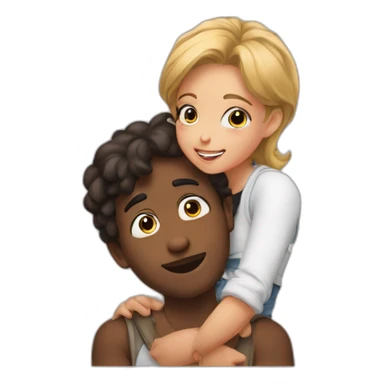 garcon fait bisous a fille sticker