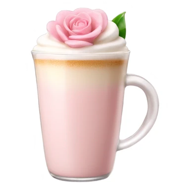 Light Pink latte classy in glass with flower sticker