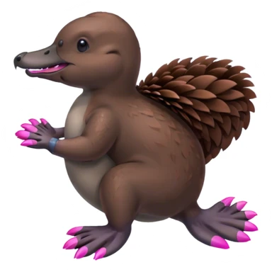 platypus with painted nails sticker