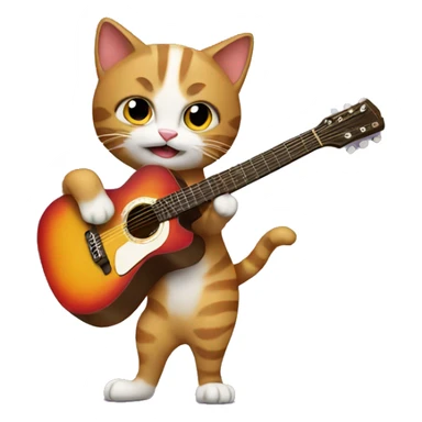 cat with guitar sticker