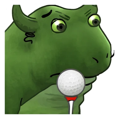 Bison playing golf sticker