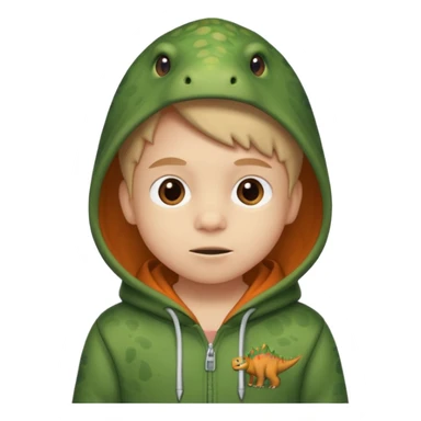 kid in dinosaur hoodie sticker