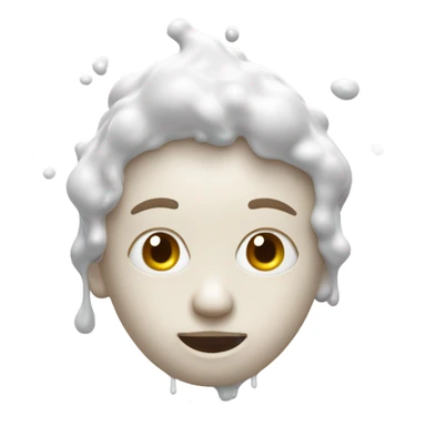 Face covered in milk liquid sticker