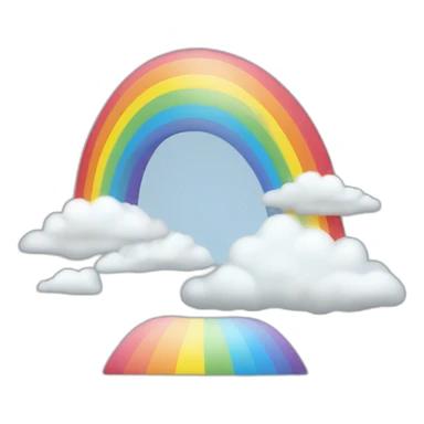 Arc en ciel avec nuage au pied sticker