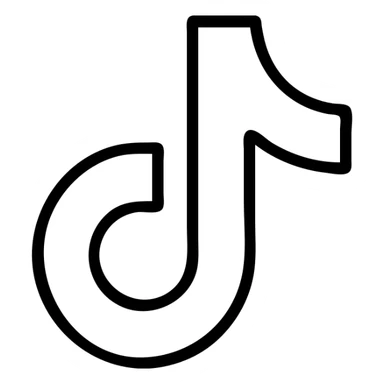 minimal white TikTok icon, suitable for dark background sticker
