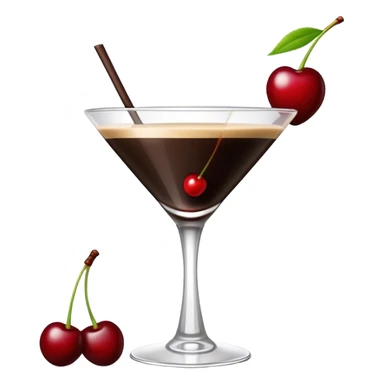 Cherry espresso martini with one red cherry sticker