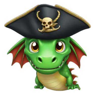 Dragon with pirate hat sticker