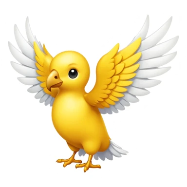 yellow keru with white wings sticker
