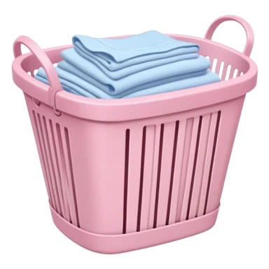 Folded laundry in a pink basket sticker