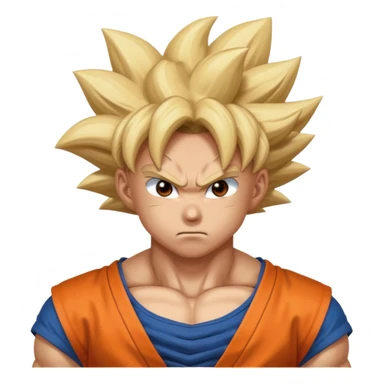 Emoji San goku plus petit niveau image , concentrer comme avant un combat contre un adversaire,  sticker