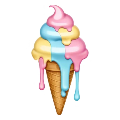 Melted pastel ice cream sticker