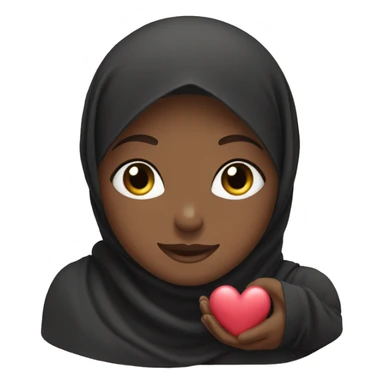 Black hijabi making heart with hands sticker