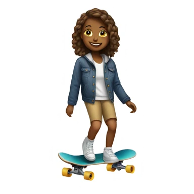 Girl in skateboarding  sticker