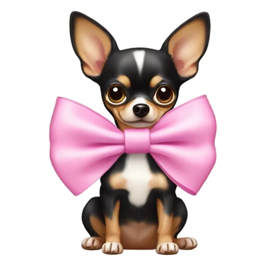 Chihuahua wearing a pink bow sticker