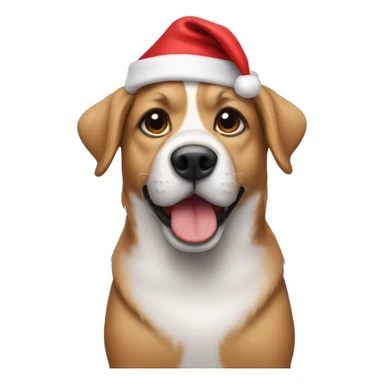Dog wearing a Santa hat sticker