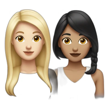 Two black hair white skin women and one blonde woman sticker